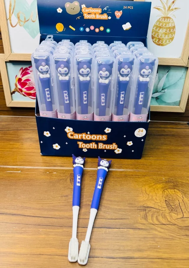Toothbrush in capybara, kuromi and stitch theme Color random only - Kuromi