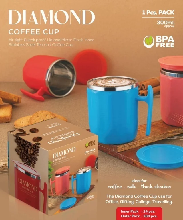 Giant coffee mug Steel inside 300 ml