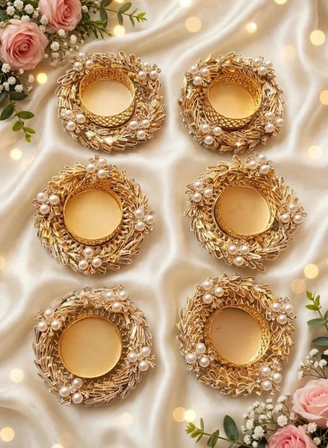 Trending golden frill tealight holders