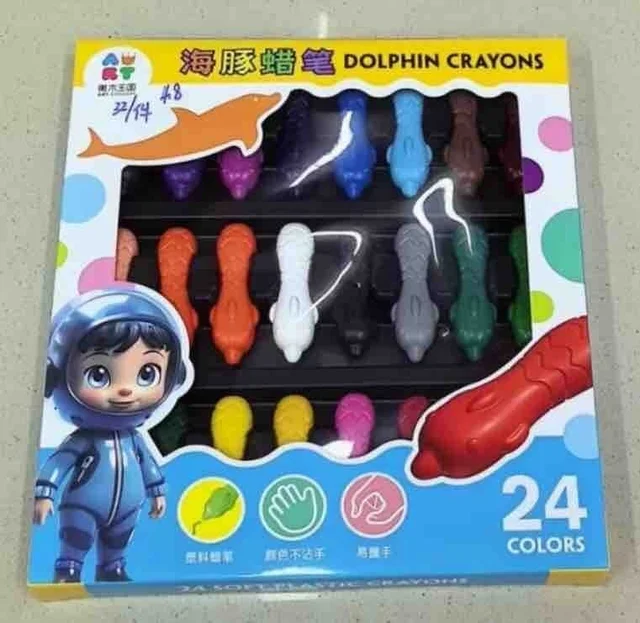 New arrival Premium quality dolphin š¬ crayons pack of 24