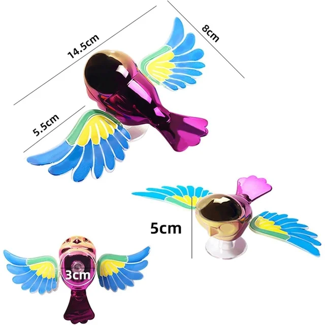 Fluttering Bird Vehicle Ornament, Multicolored Wings