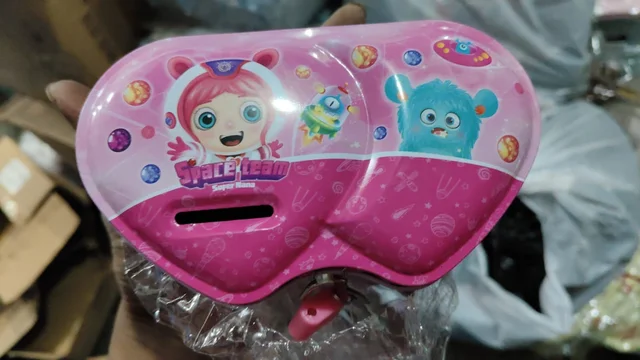 New metal piggy bank with lock and key