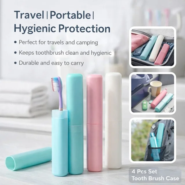 New arrival travel toothbrush cover set of 4