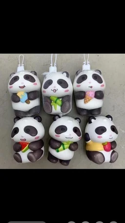 New squishy toys in panda n football theme