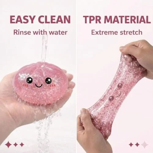 Cute Glitter Dumpling Squishy Toy Soft Slow Rising Stress Relief Squeeze Toy for Kids and Adults - 12