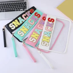 Premium quality multipurpose pouches with chenille alphabet patches - With name