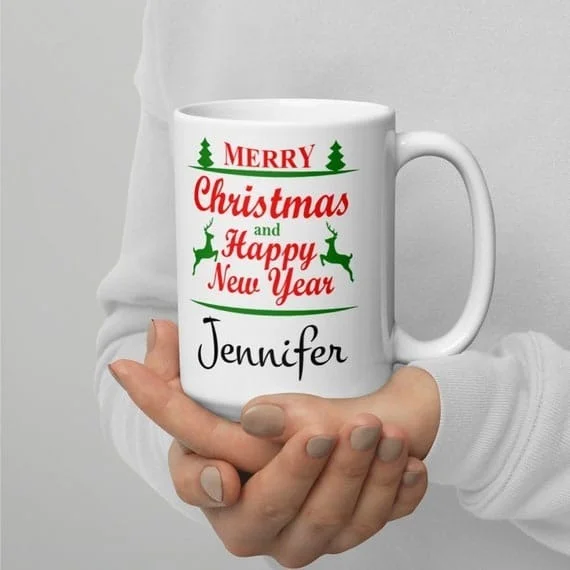 Customised ceramic mug for Christmas