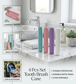 New arrival travel toothbrush cover set of 4