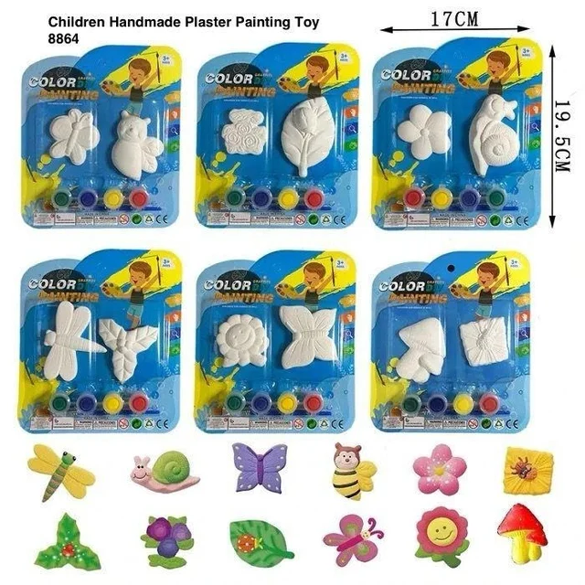 Plaster painting toy kit for kids with colors Every kit has 2 toys n colors and brush