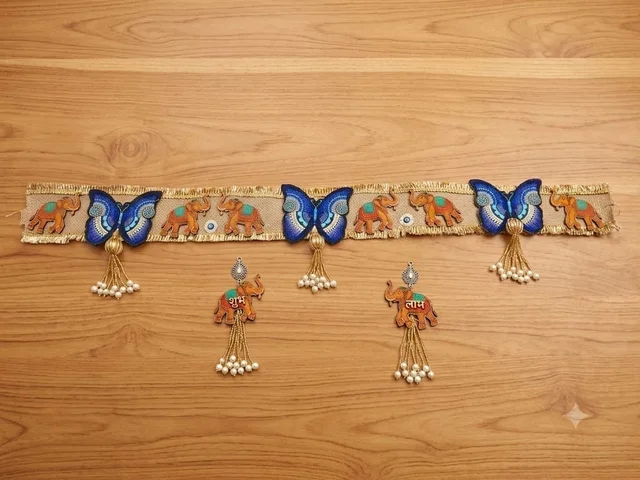 New elephant butterfly bandanwar plus shubh labh combo