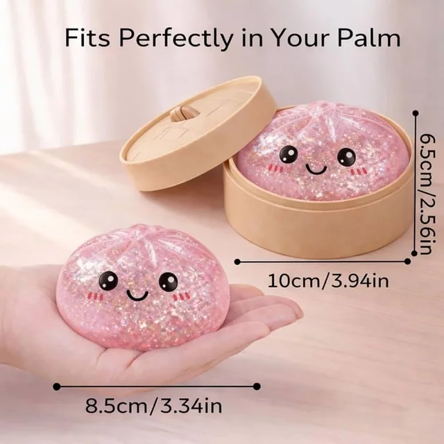 Cute Glitter Dumpling Squishy Toy Soft Slow Rising Stress Relief Squeeze Toy for Kids and Adults - 12