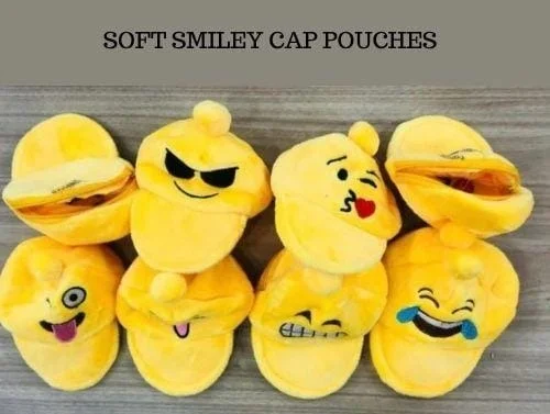 Restocked Cute smiley cap shaped mini pouches