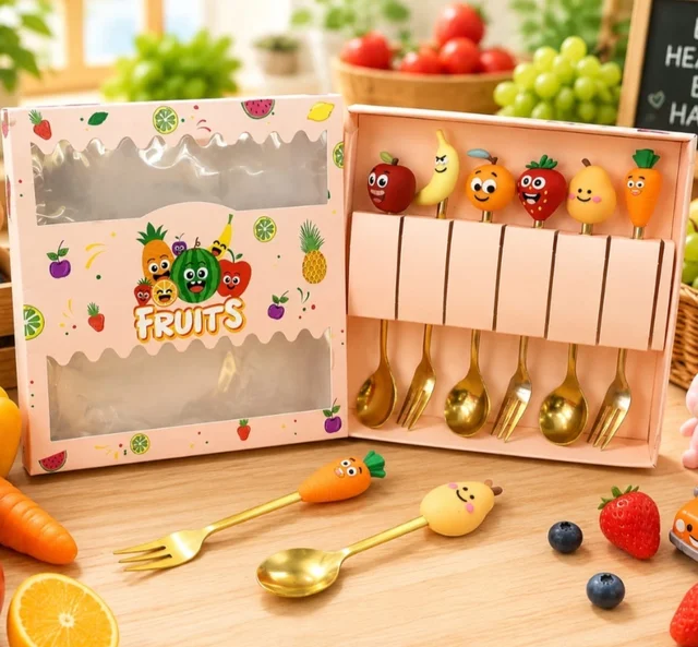 New premium quality fruit theme cutlery set of 6 pc