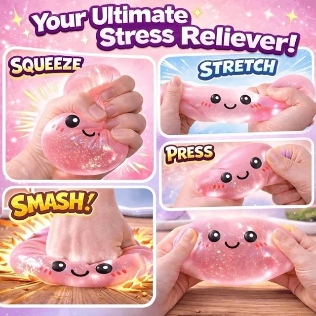 Cute Glitter Dumpling Squishy Toy Soft Slow Rising Stress Relief Squeeze Toy for Kids and Adults - 12