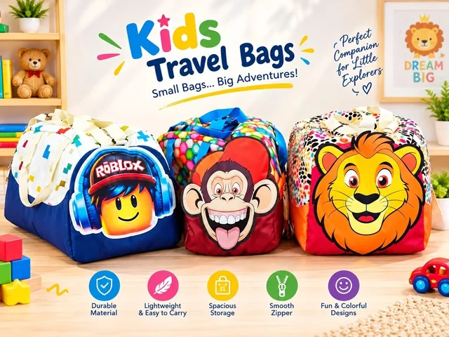 New arrival Premium 3D print duffle bags for kids Assorted designs Free shipping - Monkey