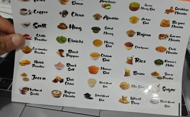 Kitchen Organizer Sticker 40 approx sticker in each sheet pack of 10 sheets