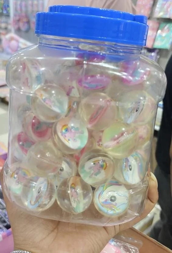 beautiful design crystal clear unicorn crazy bouncing ball. 70 pc boxes