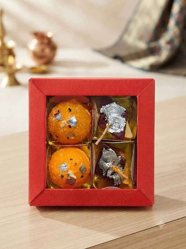 New laddu plus barfi candle box