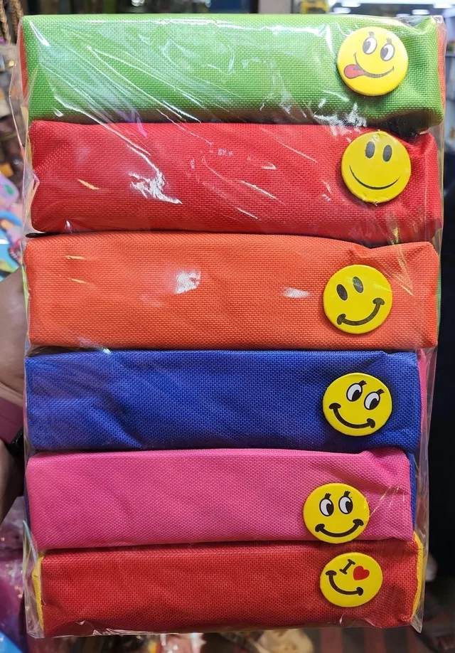 Smiley budget pencil pouches