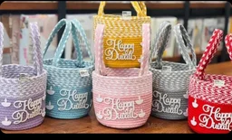 Diwali jute baskets 7x7 inch - 1