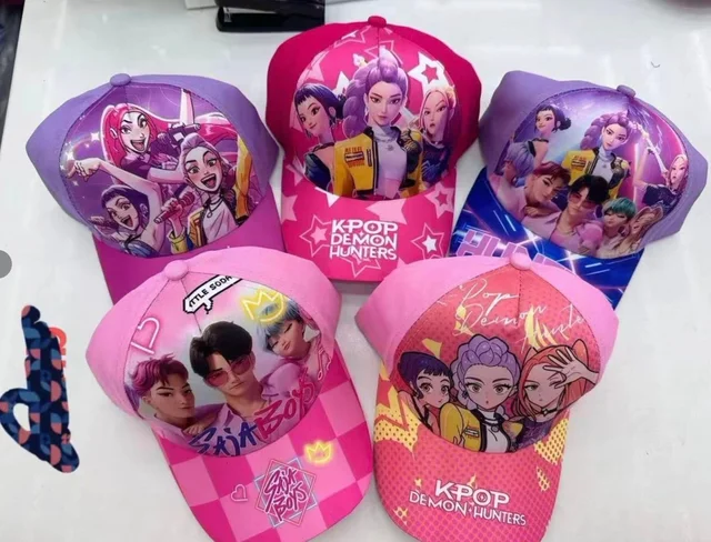 New printed caps for kids in kpop, minecraft and stitch
