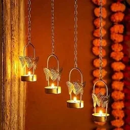 Hanging butterfly tealight holder