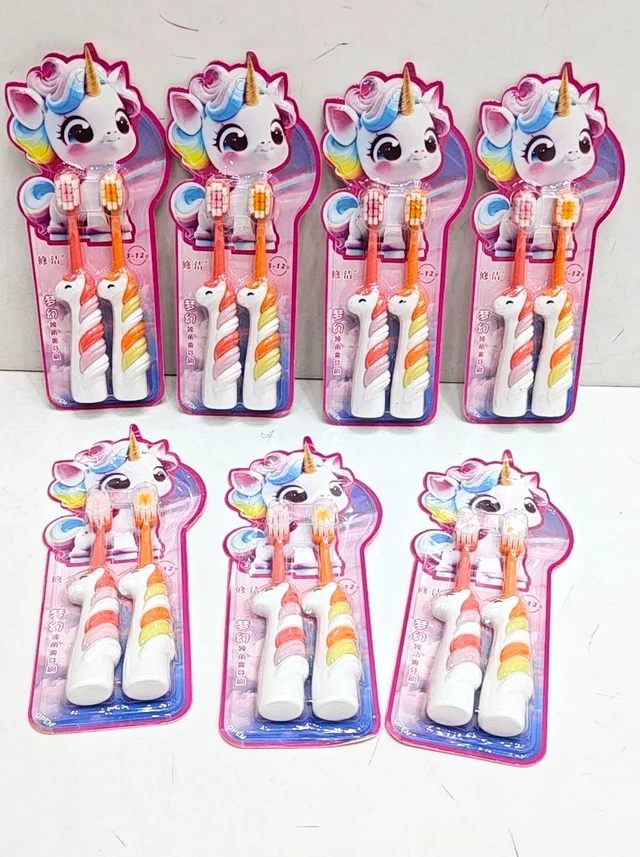 New toothbrush set of 2 available in 2 themes Unicorn and dino