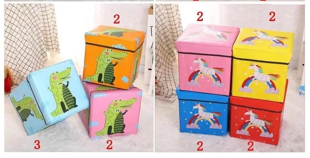 Foldable square storage box cum stool 30*30*30 cms