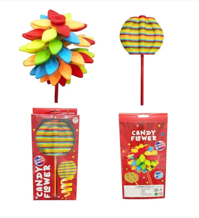 Candy flower toy. Multicoloured Petals on Stick. Real pic shared