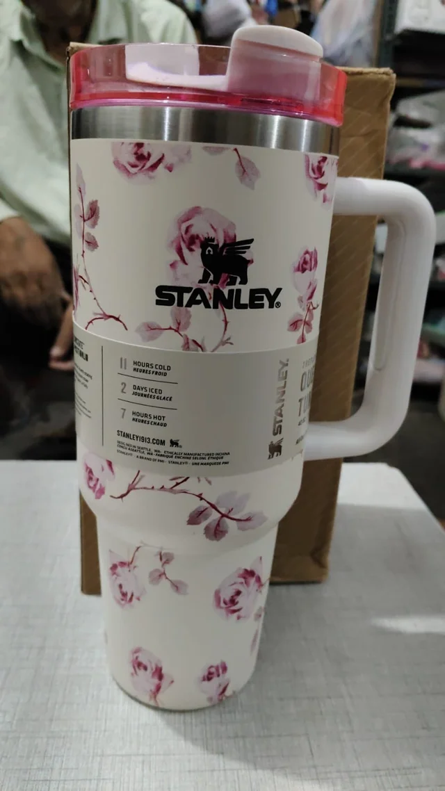 Stanley Printed Steel Sipper – 1 Pc | Fashionable, Durable, and Leak-Proof Bottle for Everyday Hydration - White