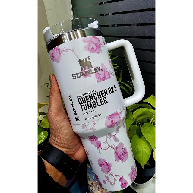 Stanley Printed Steel Sipper – 1 Pc | Fashionable, Durable, and Leak-Proof Bottle for Everyday Hydration - White