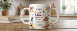 Customised ceramic mug for teachers day Any design can be printed