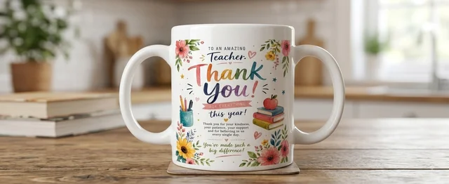 Customised ceramic mug for teachers day Any design can be printed