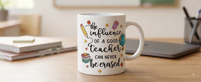 Customised ceramic mug for teachers day Any design can be printed