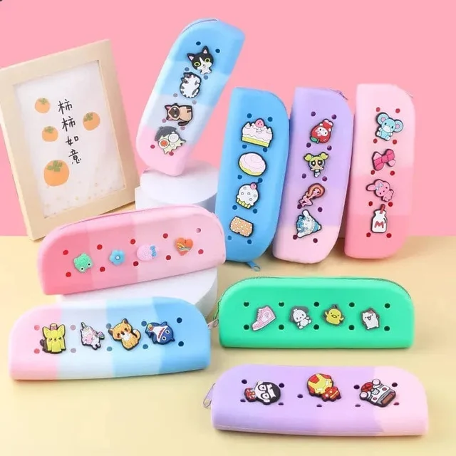 New silicon crocs pencil pouches