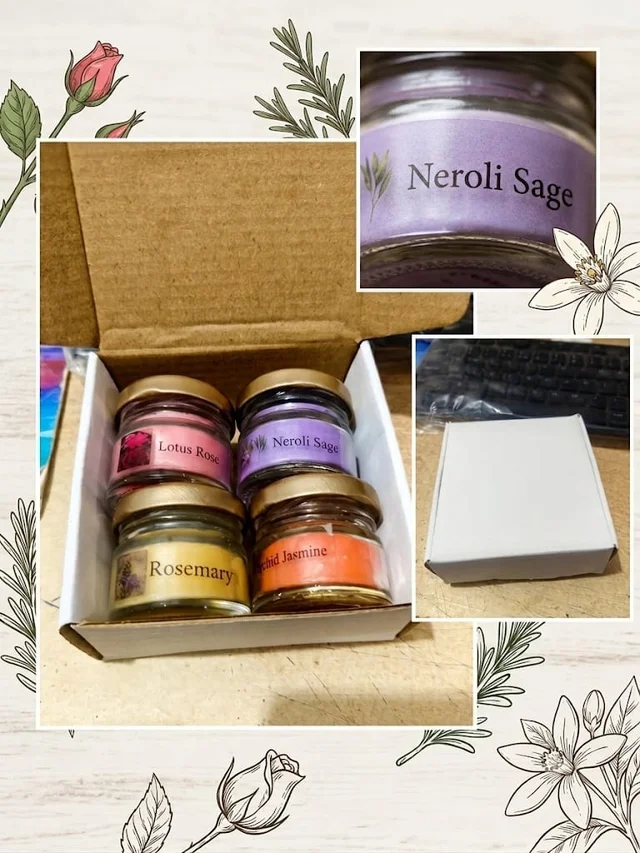 New fragrant glass jar candles pack of 4