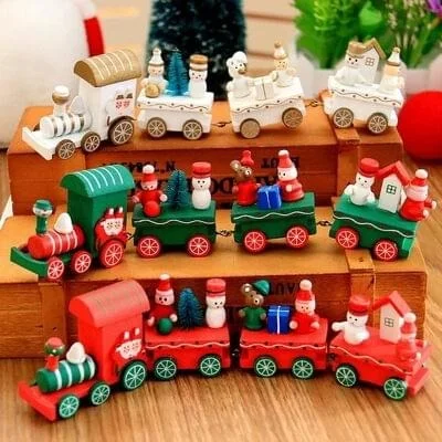 Wooden Christmas train toy
