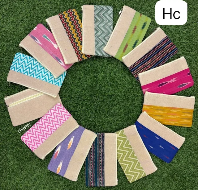 New arrival Premium quality Ikkat print hand purses