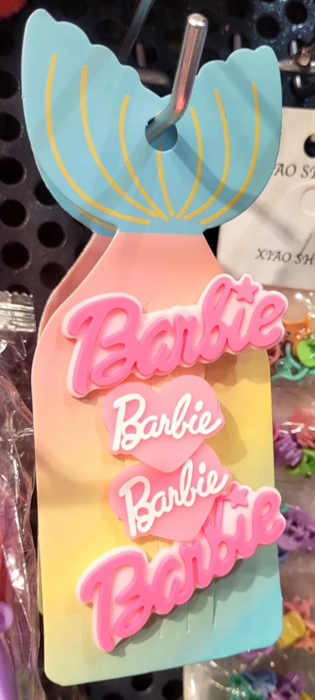 New barbie theme hair clip cards