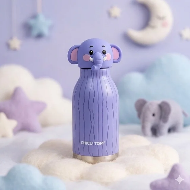 Chicu Tom - 3D Animal Steel Bottle 9 Designs - Elephant