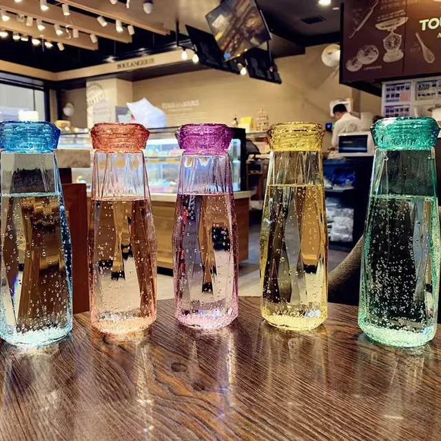 Crystal glass bottle 500 ml Color random only Box packing