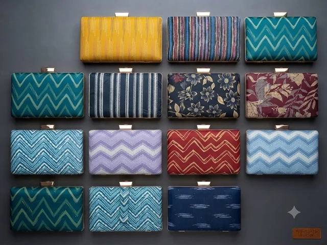 New box wallet in ikkat n mix prints Very good quality
