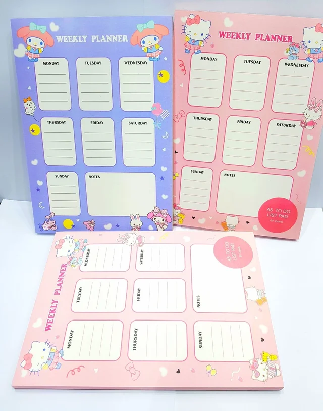 Kuromi theme weekly planner 17*25 cms