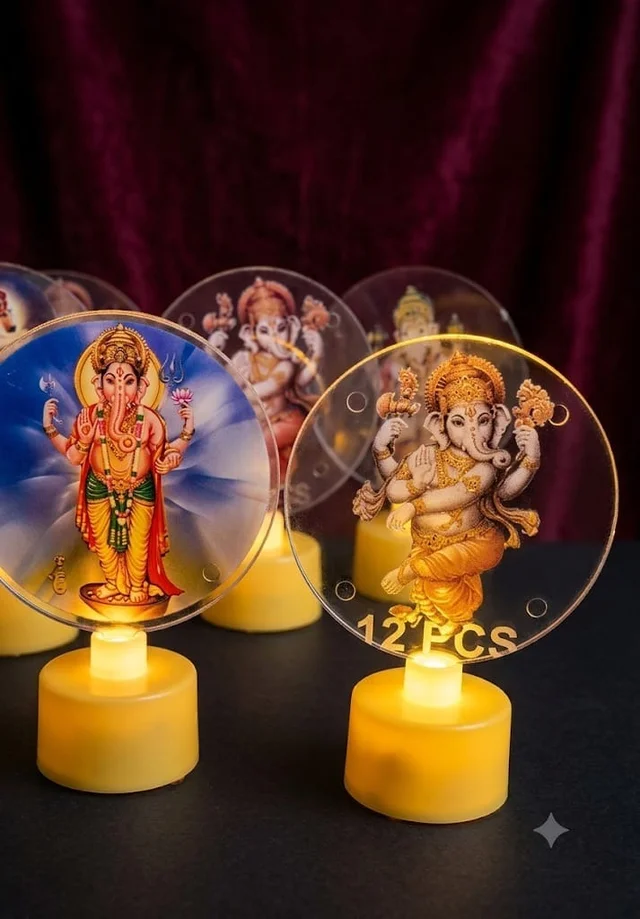 New arrival Led candles with detachable acrylic rings with god image
