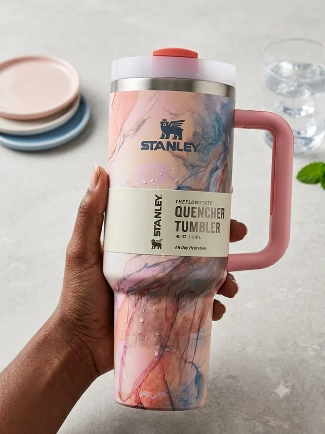 Printed stanley in marble Designs Premium Quality - Pink