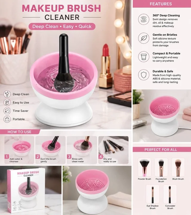 New electric makeup brush cleaner