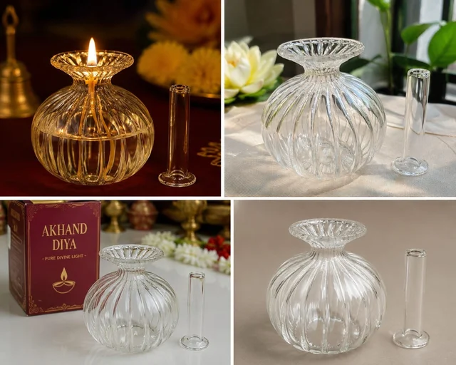 Akhand modak diya Borosil Big size