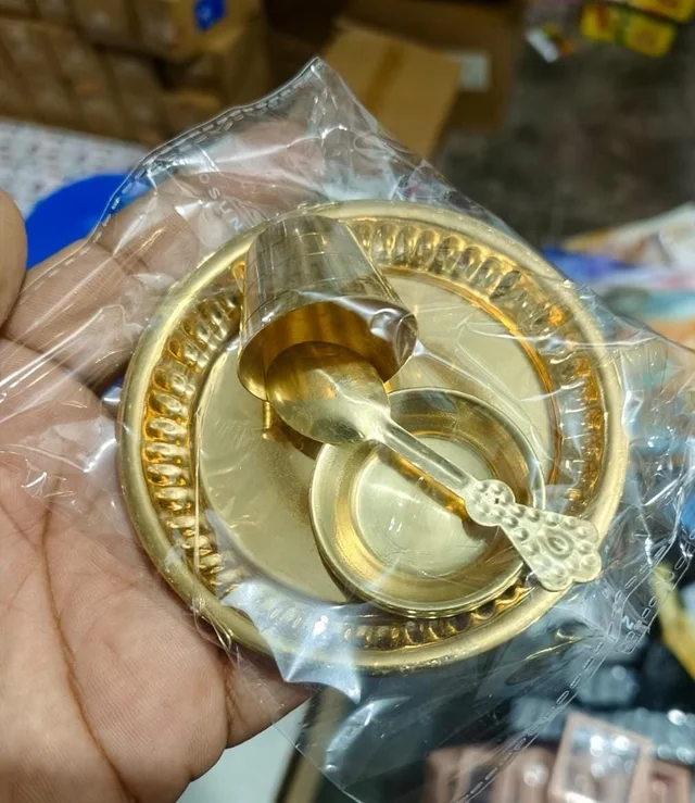 Brass Utensils Set of 4 Pieces for Home Mandir