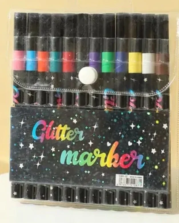 New arrival Set of 12 glitter marker