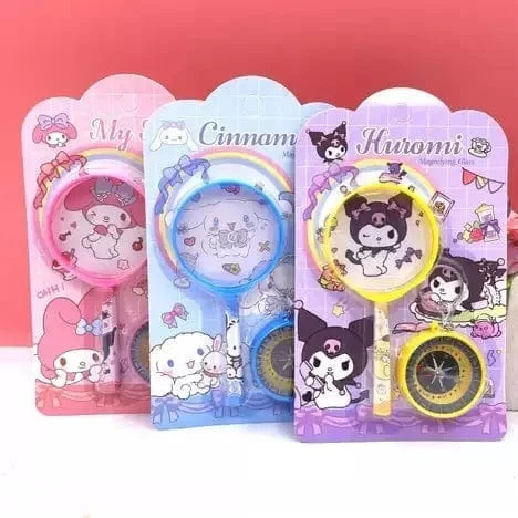 Magnifying glass with compass set in kuromi theme Color random only